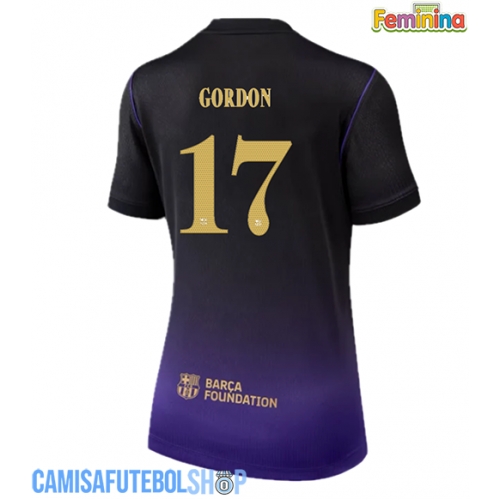 Camisa de time de futebol Barcelona Anthony Gordon #17 Replicas 2º Equipamento Feminina 2026-27 Manga Curta